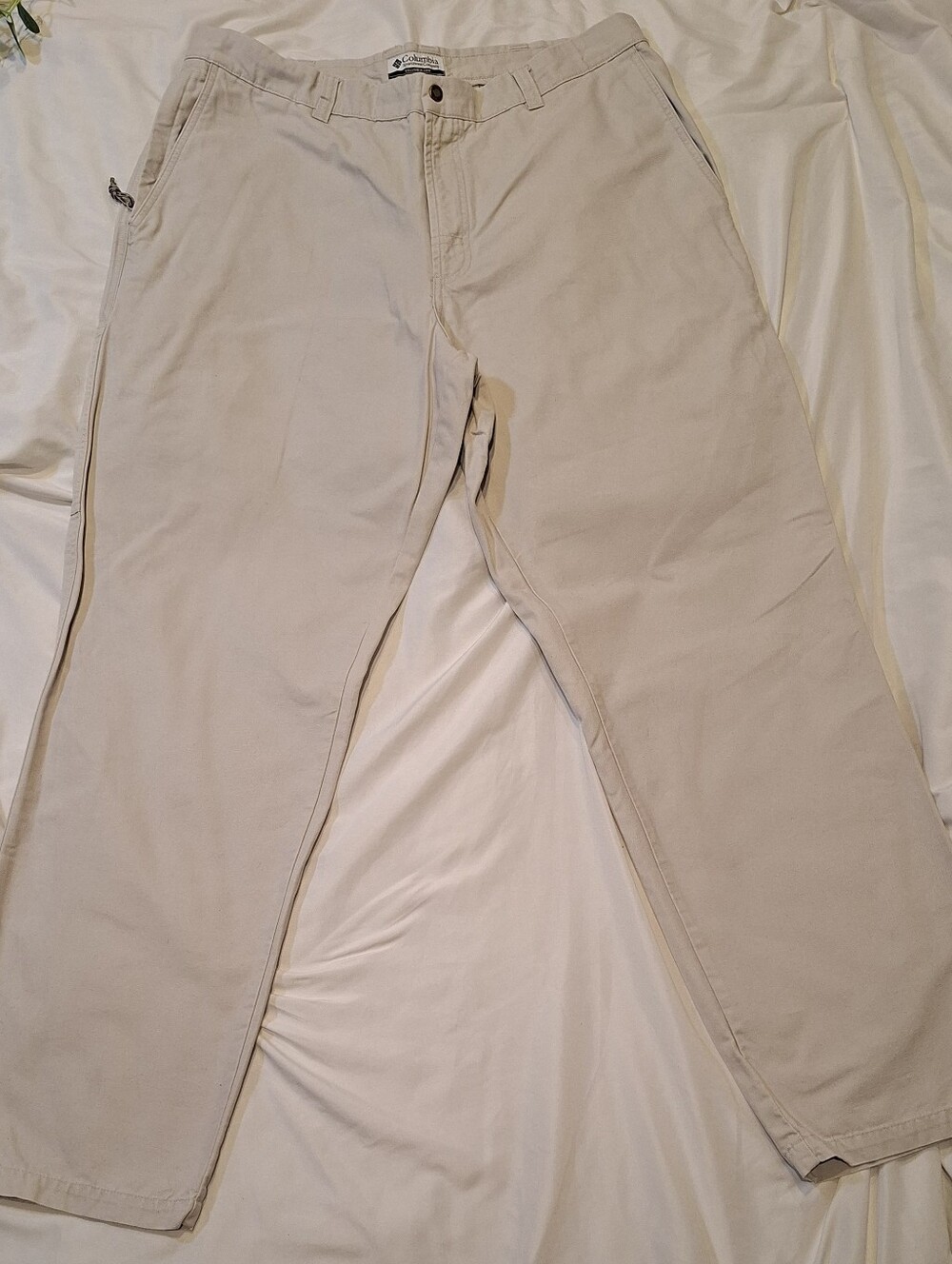 Columbia ROC Mens 38 Utility Pants Khaki Tan Cotton Canvas Hiking